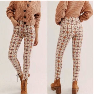 Free People Aztec We the Free Frayed Jeans Skinny Size 29